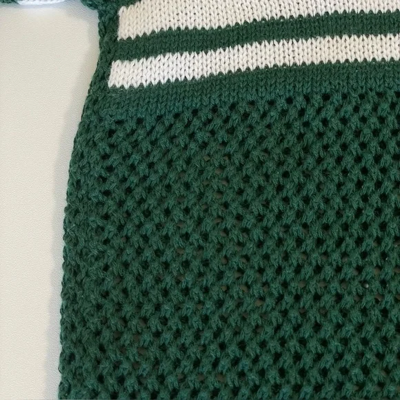 27 Miles Malibu Après Golf Pullover Mesh Stitch Cotton Knit Sweater Green Medium - Picture 13 of 16